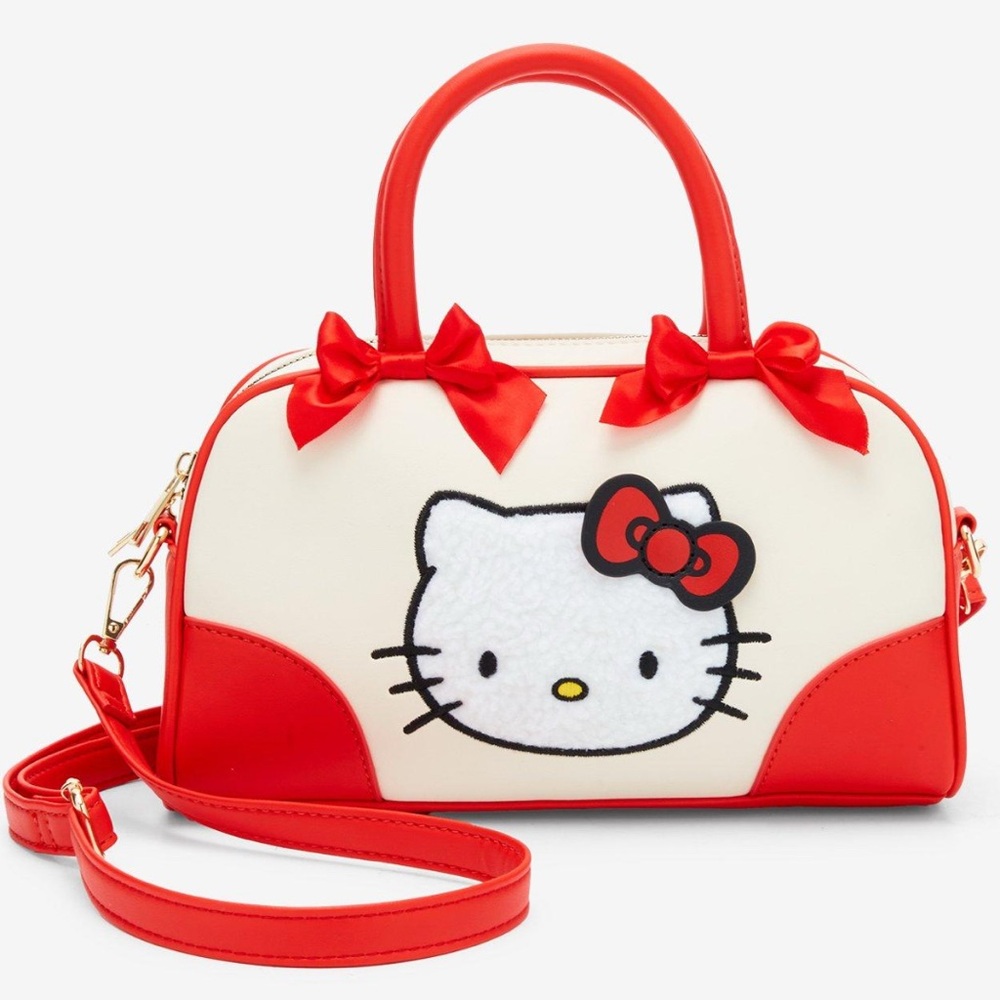 Her Universe Hello Kitty Fuzzy Patch Bowler Handbag